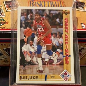 Upper Deck Magic Johnson West All-Star Card - Red and Blue